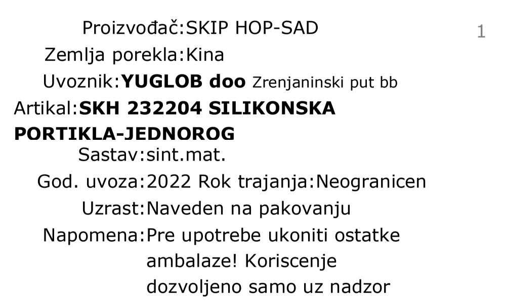 Skip Hop zoo silikonska portikla - jednorog 232204 deklaracija